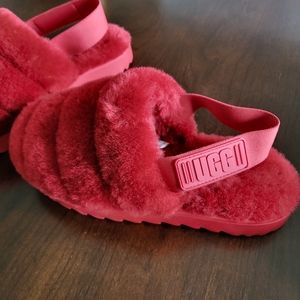 UGG Super Fluff Genuine Shearling Slingback Slipper